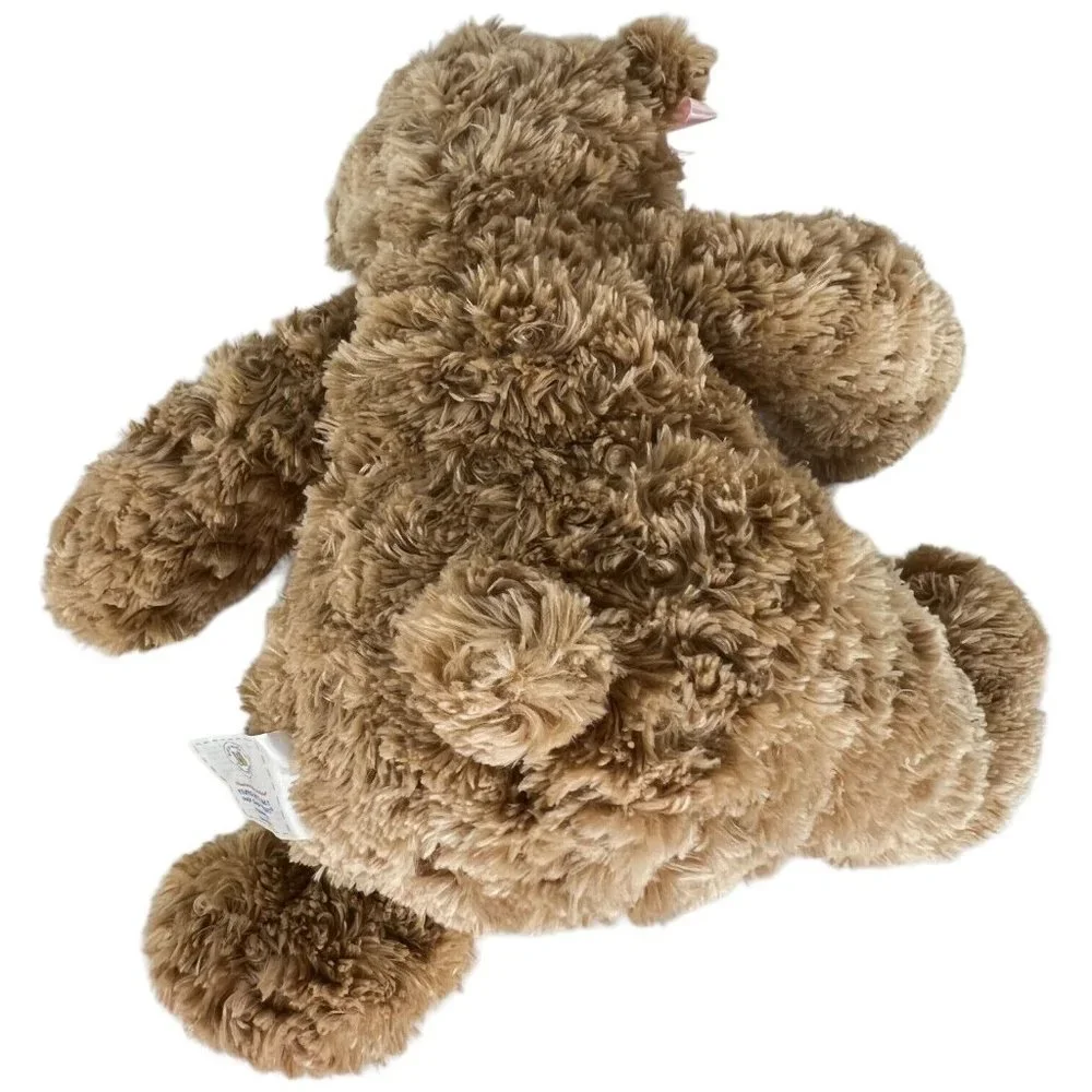 Build A Bear Brown Teddy Bear‎ Plush Talks Pink Bows Ears 17” Stuffed Animal Toy